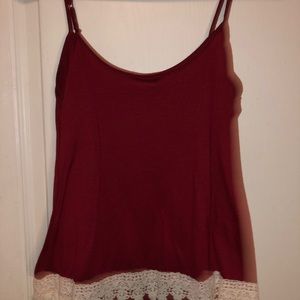 Maroon crochet tank top